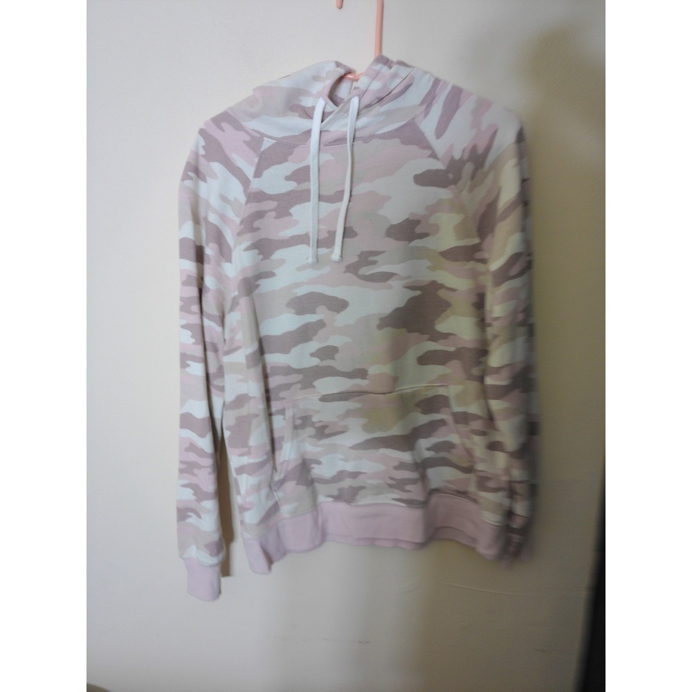 So Hoodie Women Large Pink Camo Raglan Sleeve Kangaroo Pocket Pullover Casual